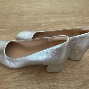 Elegant Silver Women's Block Heels